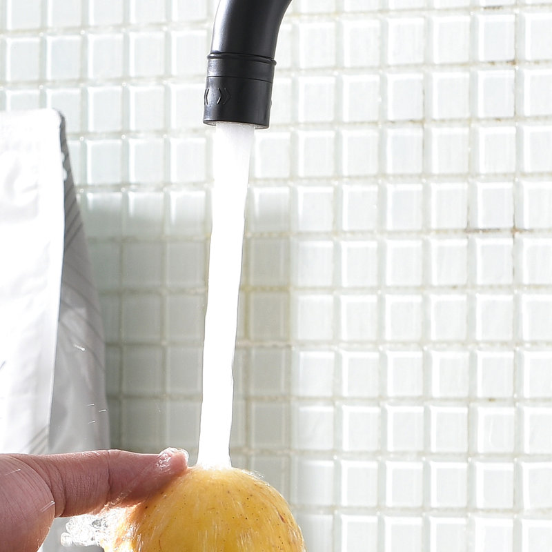 Robinet d'évier de cuisine à poignée simple en laiton noir