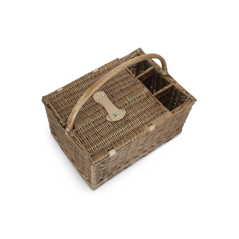 Wicker Lidded 4 Person Fitted Picnic Hamper