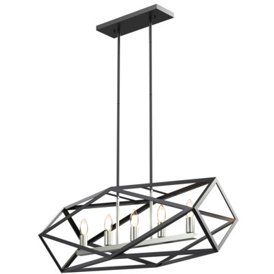 Pettigrew 5 - Light Dimmable Geometric Chandelier