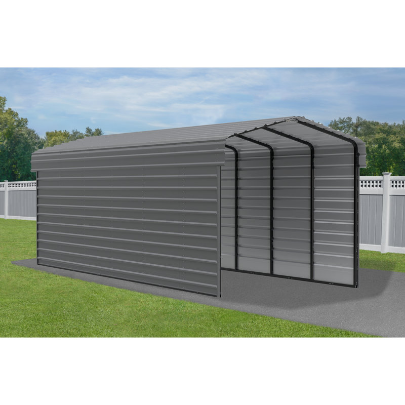 Abri d'auto en acier avec 2 ensembles de parois latérales, 10 x 29 x 9, Noir