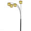 Lampe sur pied de 84 po de hauteur avec finition noire et 4 bras arqués, conception de lustre en cristal