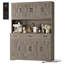 Garde-manger Hempel H 70,9 po avec station de charge, garde-manger de style campagnard l 55,1 po avec tablette à micro-ondes et tablettes réglables-2061094189