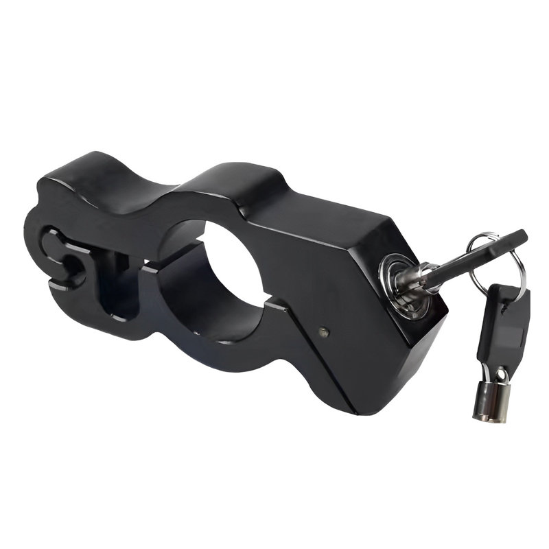 Verrou de guidon de moto, serrure de sécurité en alliage robuste avec joint anti-rayures, universel pour motos, vélos, scooters, VTT, noir