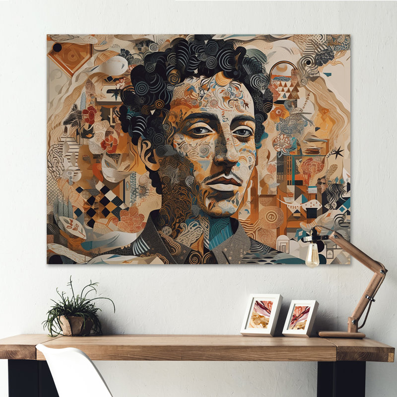 Illustration masculine sur toile, H 12 po x l 20 po x P 1 po, Toile tendue