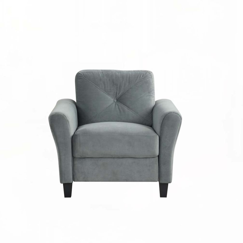Fauteuil d'appoint en velours, Gris