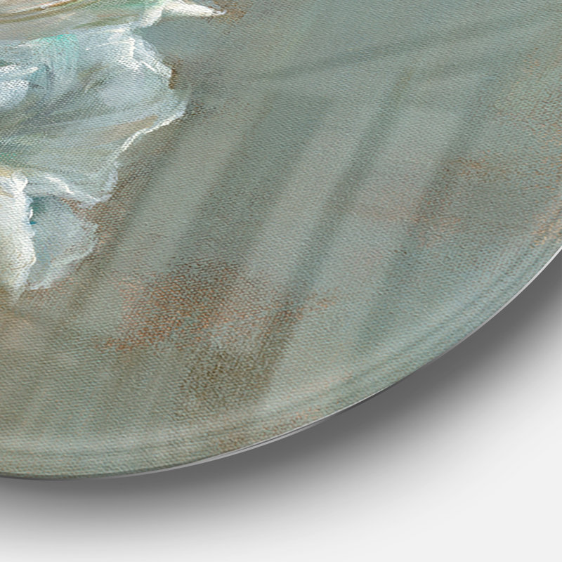 « coquillage trésors from the sea iii », reproduction d’art sur cercle métallique, H 11 po x l 11 po