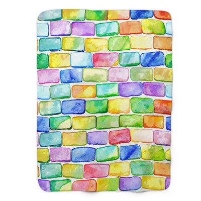 Floral Brick - couverture sherpa de qualité supérieure 1 pièce