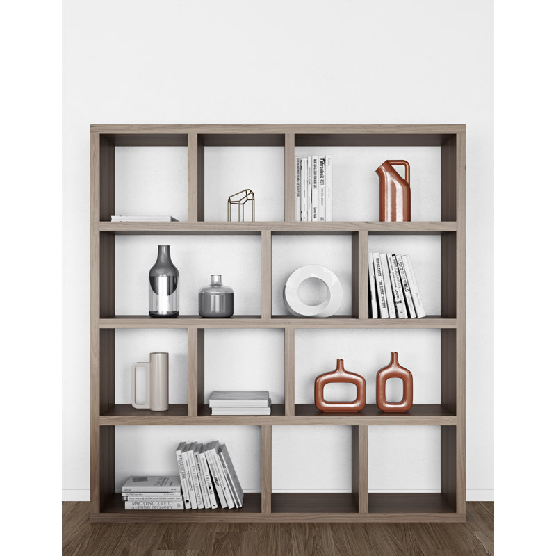 Sighfrith 159cm H x 150cm W Standard Bookcase, Walnut