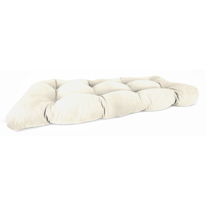 Sunbrella 44" x 18" Contoured Outdoor Wicker Bench Cushion, McHusk Lagoon