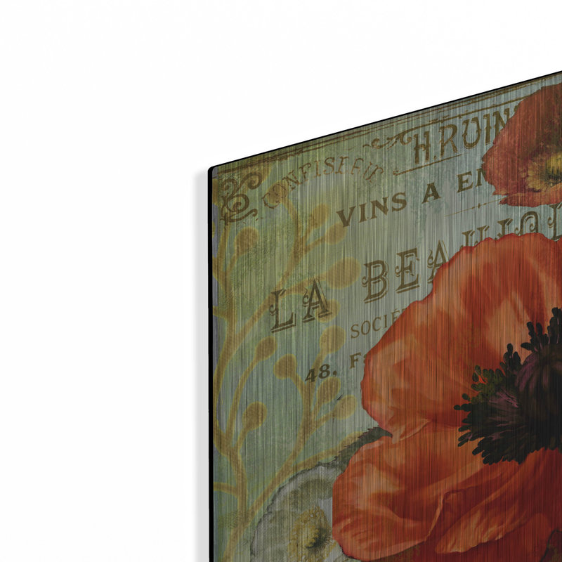 Winston Porter «Rouge From The Garden 3» par Art Licensing Studio, art mural en métal, H 12 po x l 12 po