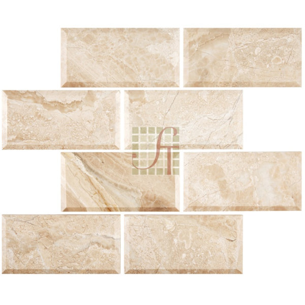3" x 6" Beveled Marble Marble Look Wall & Floor Tile