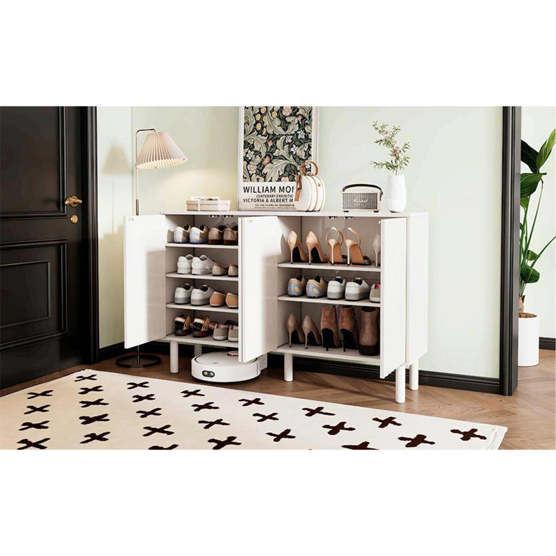 Armoire avec 5 pieds en bois massif, Blanc