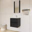 Ensemble de meuble-lavabo mural 20 po avec plateau en céramique et miroir | Deux tiroirs à fermeture en douceur et finition imperméable à 5 couches-843451049-843451051