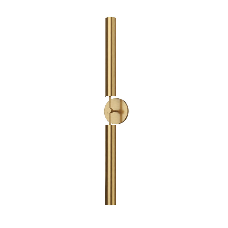 2 - Light Dimmable LED Bath Bar, Vintage Brass