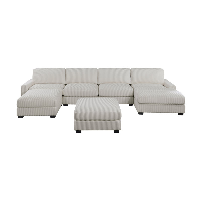Ensemble modulaire de 6 pièces, Velours côtelé beige
