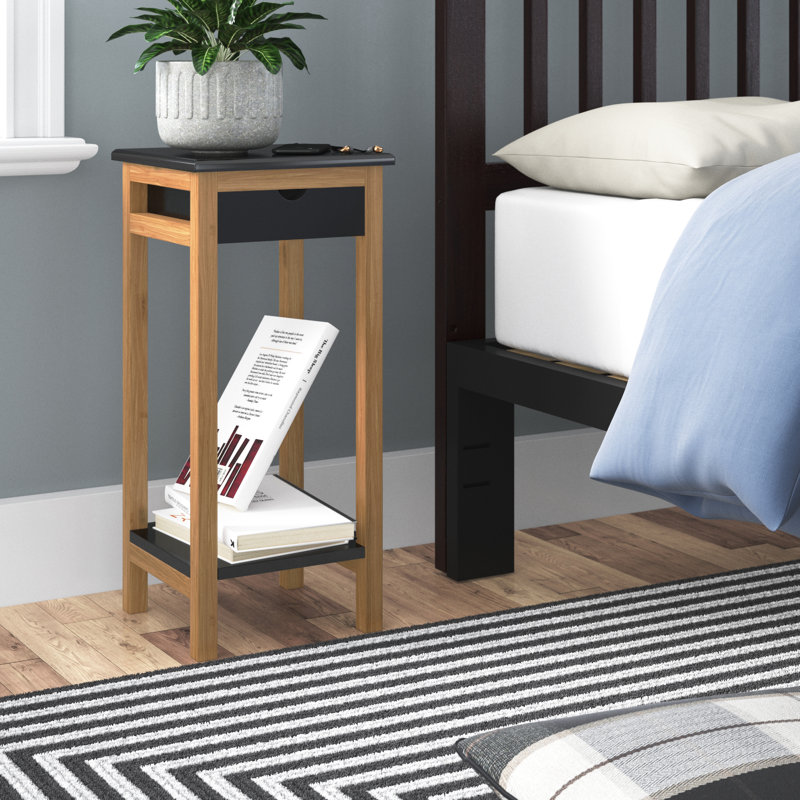 Table de bout avec rangement Alfie-Thomas, Noir
