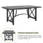 Table de salle à manger rectangulaire en aluminium 71,7 "x P 36,4" avec trou pour parasol
