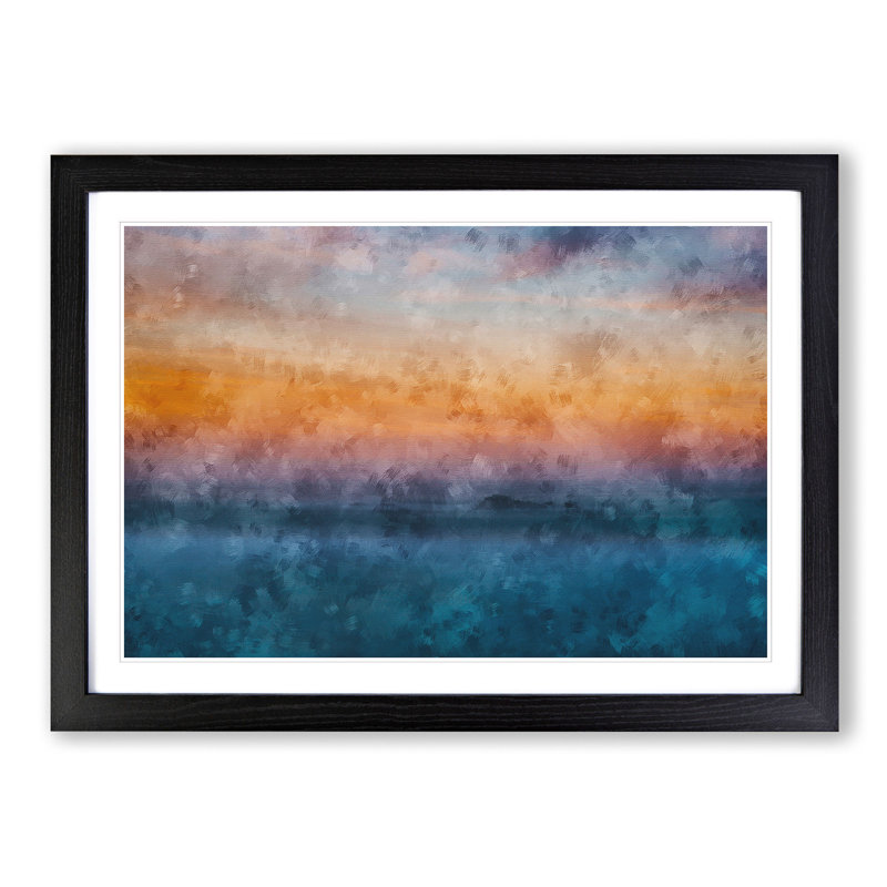 Beautiful Beach - Single Picture Frame Painting on MDF, 33cm H x 45cm W x 2cm D, Black