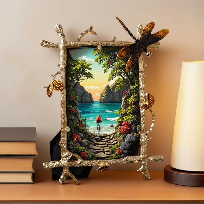 Brown Metal Storage Picture Frame