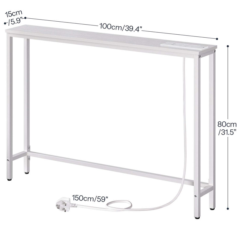Annam 100cm Console Table, White, White