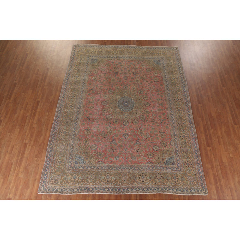 Tapis rose floral traditionnel 9 x 12