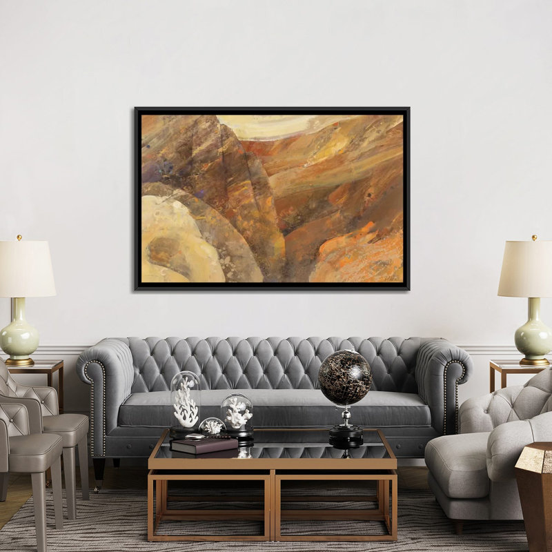 «Canyon VII», reproduction d'art sur toile tendue, H 40 po x l 60 po x P 1,5 po, Toile avec cadre noir, Pas de tapis