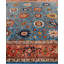 Tapis unique noué à la main Dobbins - bleu clair, 8 pi 2 po x 9 pi 10 po