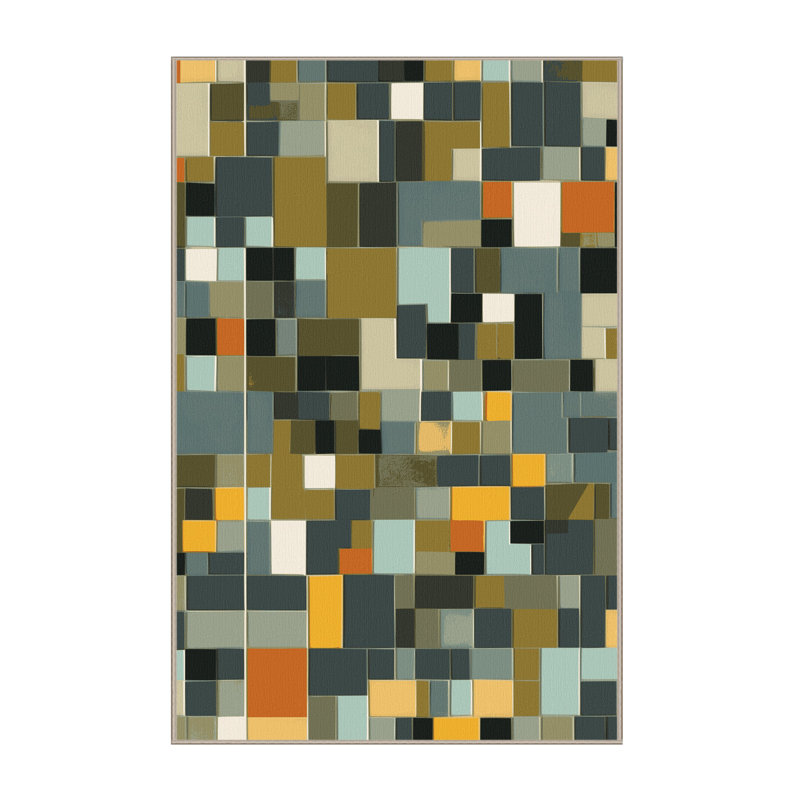 Earthly Cubes Rug, Rectangle 2' x 3'