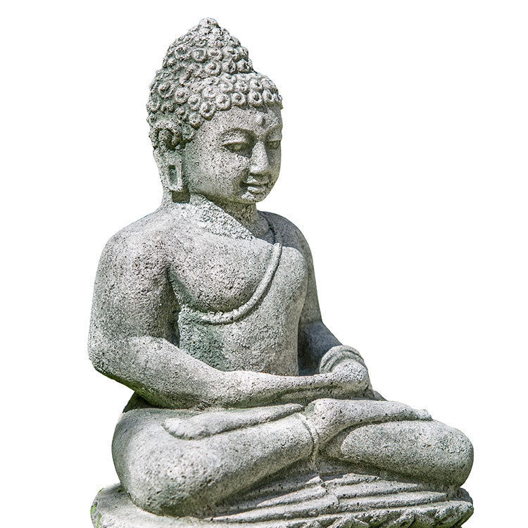 Rustic Antique Buddha Statue, Alpine Stone
