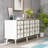 Elegant White and Gold Console Table, Modern Design, 100% Melamine Coated Particle Board, Thickness: 0.7 inches | Glamorous Geometric Style, Perfect for Entryway or Living Room-1907587322