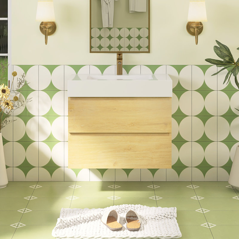 Meuble-lavabo simple 29,9 po avec surface solide, 30"