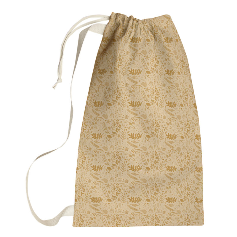 Fabric Laundry Bag with Handles, Small (29" H x 18" W x 1" D), Brown