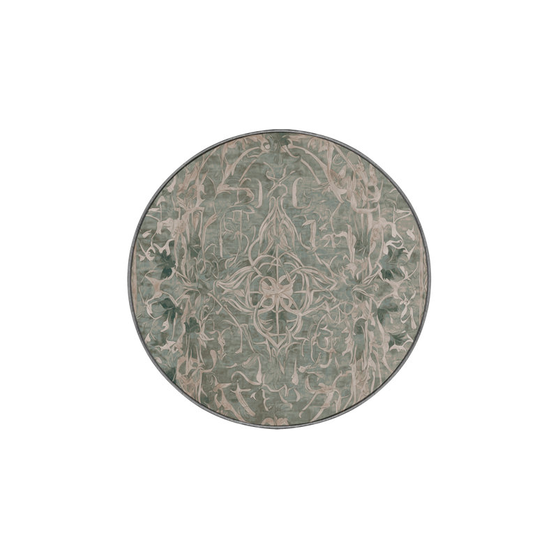 Tapis gris lavable à la machine GSIX03697, Rond 4 pi