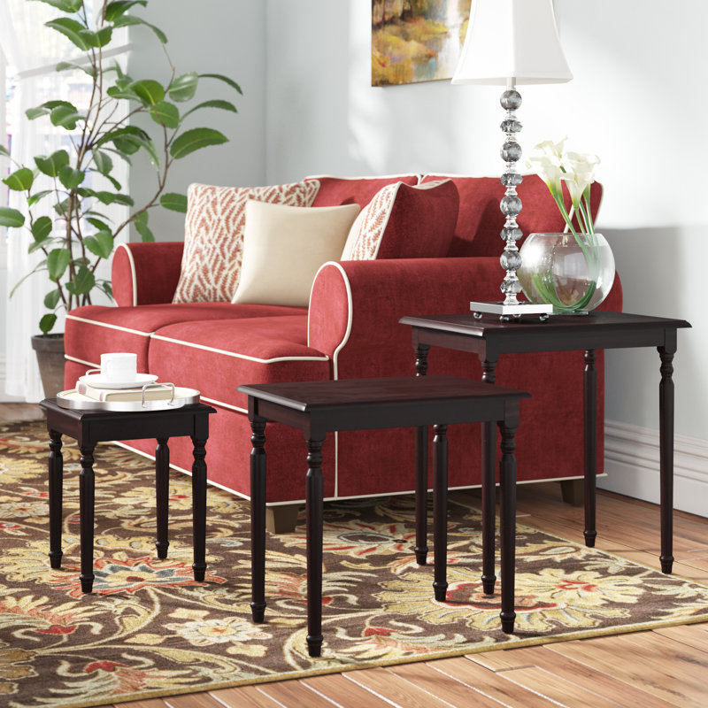 Ensemble 3 tables gigognes Raynsford, Cerisier foncé