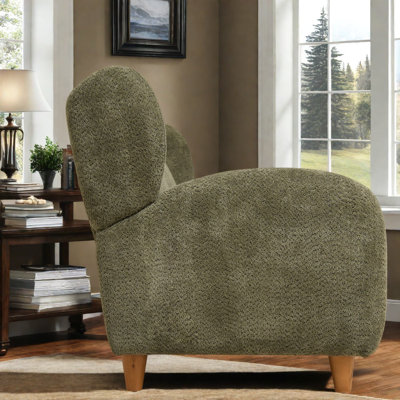 Chaises d'appoint modernes, causeuse en chenille olive de 58 pouces pour le salon