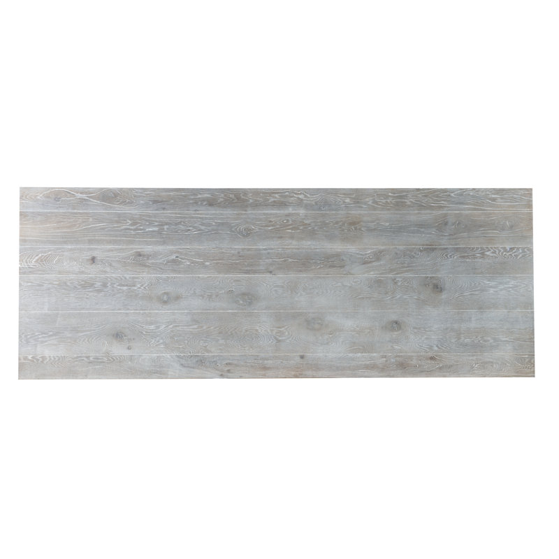 Open Sky Solid Oak Dining Table, Gray, 30" H x 120" L x 46" W