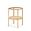 Table de bout ronde 24 "en verre et bois brun clair et brun clair avec tablette