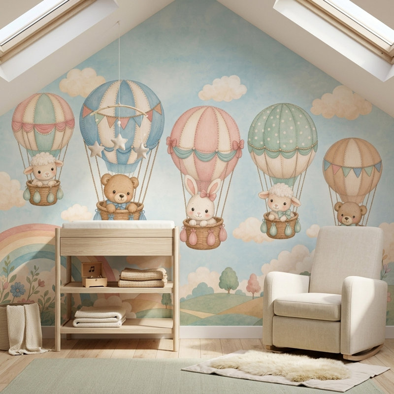 Murale de bulles d'air chaud, 160 po x 108 po, Peler et coller