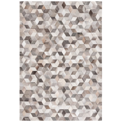 Yalaina Hand Woven Leather Geometric Rug