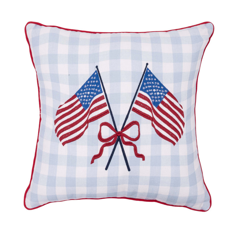 Patriotic Flags Small Petite Mini Accent Pillow