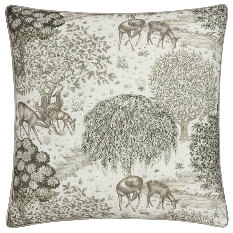 The Brook Indoor / Outdoor Floral Square Cushion, Beige
