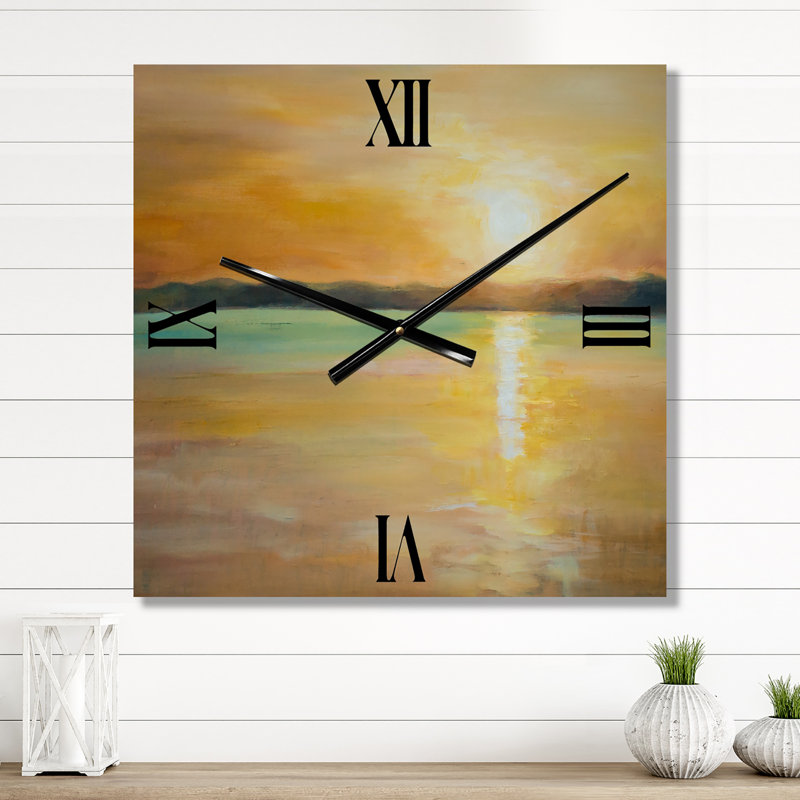 Horloge murale coucher de soleil à l'horizon, Moyen