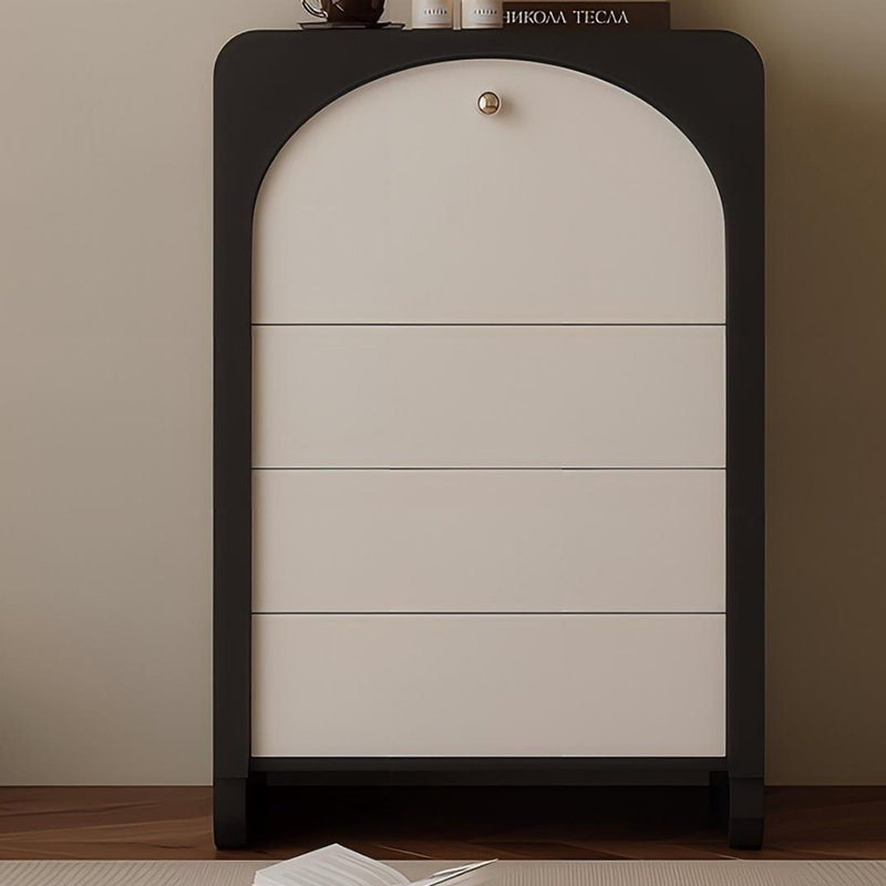 Armoire d'appoint moderne en bois manufacturé noir