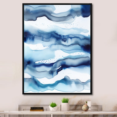 «Abstract Classic Blue Waves I» sur toile