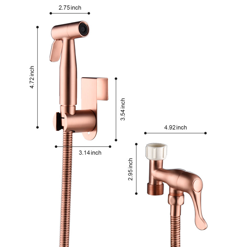 Rose Gold Metal Toilet Bidet - Handheld, Dual Spray Modes For Pet Hygiene Care, Rust-, , Easy To Install And Cleanse Handheld Metal, Cleaning, Rust & Corrosion , Installation Process