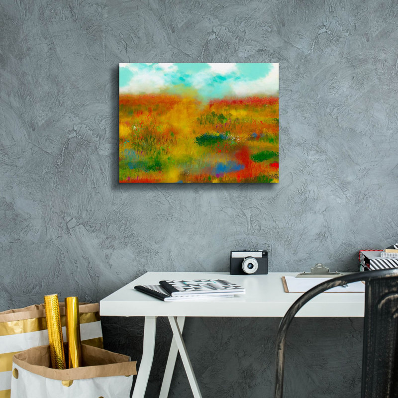  «Poppy Field» par Cesare Bellassai, art mural sur toile, 16 po x 12 po, H 12 po x l 16 po
