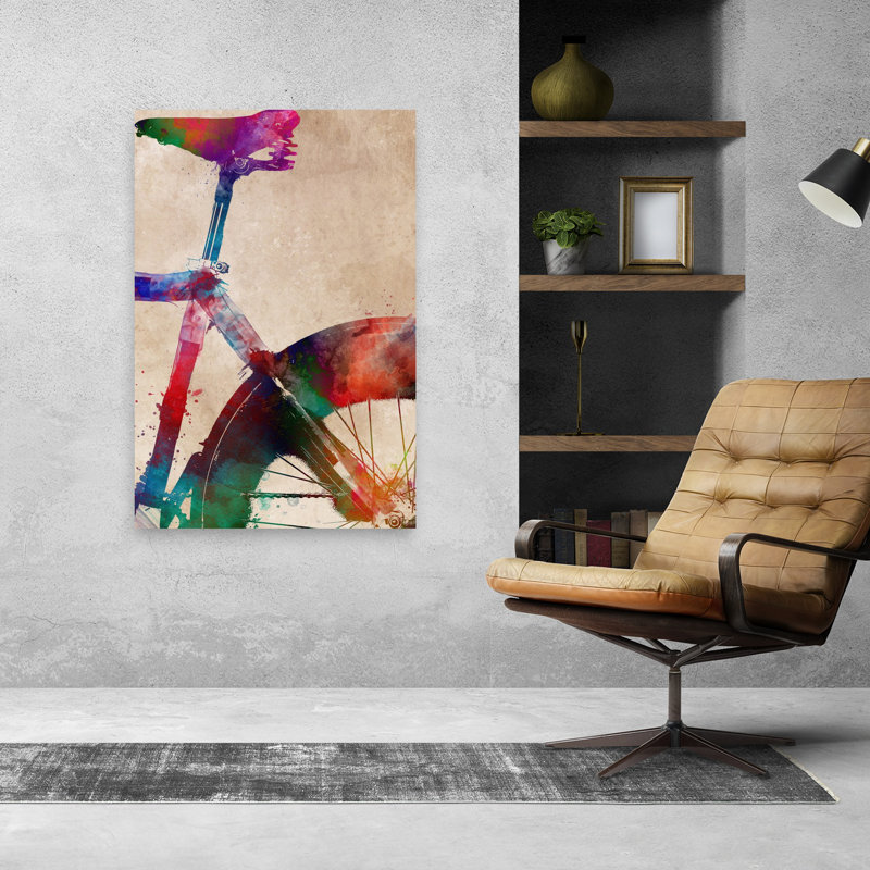 «Cycling Sport Art 17», art mural contemporain, 48" H x 32" W