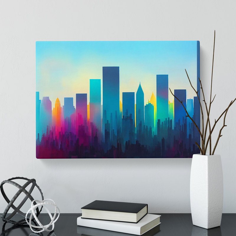 City Skyline Splash Vol.5 Abstract - Wrapped Canvas Print, 35cm H x 50cm W x 3cm D