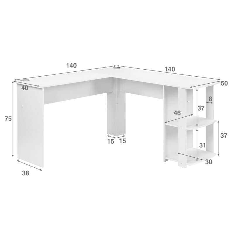 Lottie-Mae L-Shaped Computer Desk