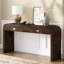 Table d'entrée 60 po en bois avec placage de ronce, console avec 2 grands tiroirs et poignées en métal, table de canapé multifonctionnelle pour divers espaces-388714501